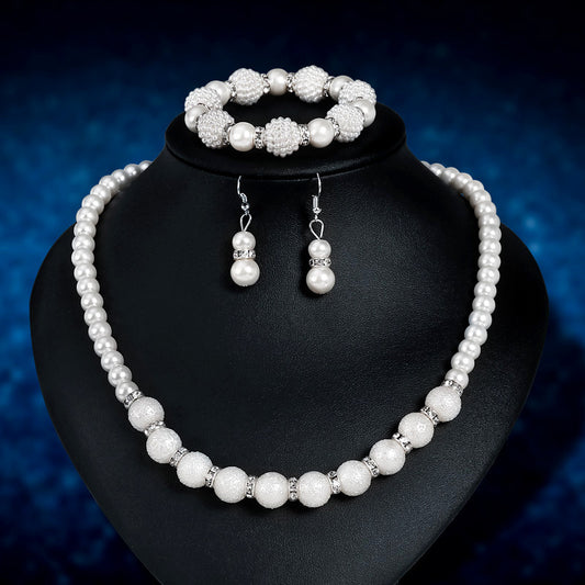 Majestic Pearl Bridal Necklace & Earrings Set